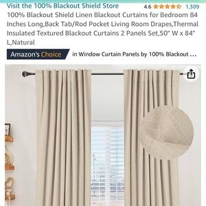 100% blackout panels (2) in color ‘natural’